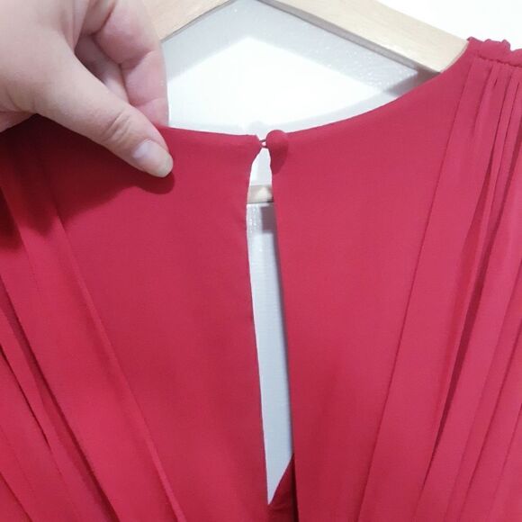 NWOT BCBGMaxAzria Raspberry Ruched Lark Dress - Picture 8 of 16